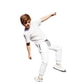 thumbnail image 4 of SJLDQY Boys Joggers Elastic Drawstring Waist Straight Leg Sweatpants Solid Color Casual Trousers, 4 of 5