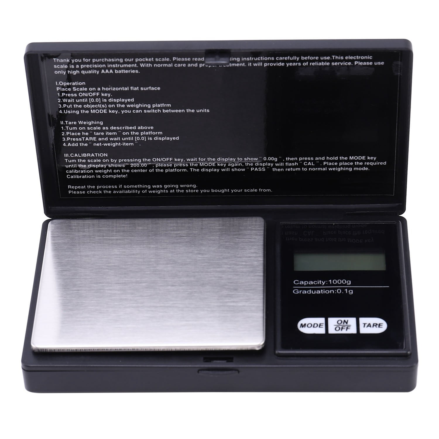 Digital Scale 1000g x 0.1g Jewelry Gold Silver Coin Gram Pocket Size Grain 