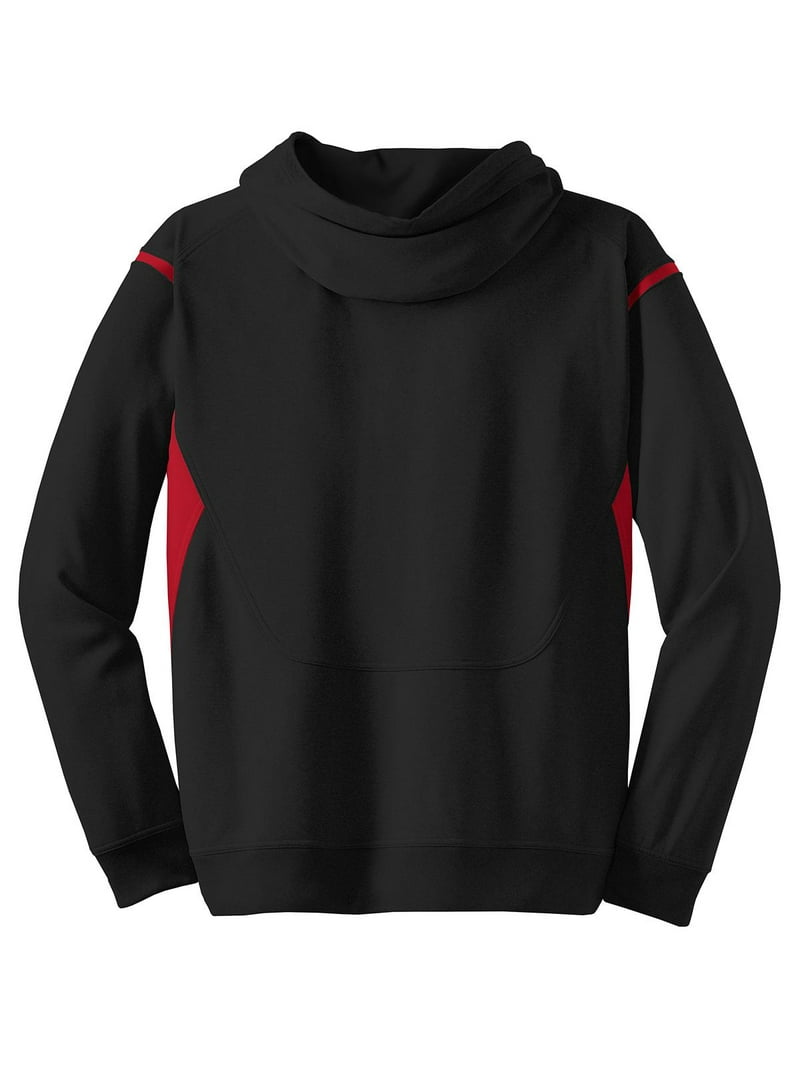 Sport-Tek Tech Fleece Colorblock Hooded Sweatshirt-XS (Black