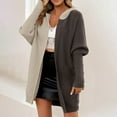 thumbnail image 2 of RYDCOT Hooded Sweater Coats for Women Knee Length Long Cardigans Cable Knitted Open Front Oversized Outerwear Fall Winter Sweater Coats Clearance, 2 of 9