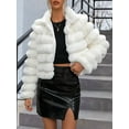thumbnail image 4 of Chaqueta de Piel Sintética para Mujer, Abrigo Corto Abullonado de Larga, Abrigo Cálido de Invierno. S, 4 of 10