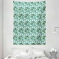 thumbnail image 1 of Philodendron Tapestry, Rhythmic Colorful Exotic Alocasia Leaves Print, Wall Hanging for Bedroom Living Room Dorm Decor, 60W X 80L Inches, Teal Mint Green Hunter Green Peacock Green, by Ambesonne, 1 of 2