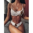 thumbnail image 2 of Miluxas Swimsuits for Women,Women Tie-dye Pattern Top with Panty Bikini Set Two Piece Swimwear Khaki M(M), 2 of 8