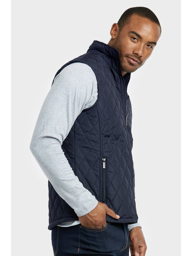 Men's Full-Zip Diamond Quilted Lightweight Padded Puffer