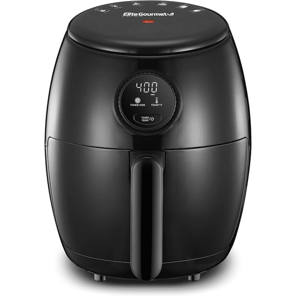 EAF2612D Personal 2.1Qt Compact Space Saving Programmable Hot Air Fryer, Oil-Less Healthy Cooker, Timer & Temperature Controls, 1000W, Black