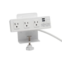 Tripp Lite 3-Outlet Surge Protector Power Strip w/2-Port USB Charging White
