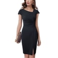 thumbnail image 1 of Vestido tubo de estilo vintage para mujer con abertura, 1 of 6