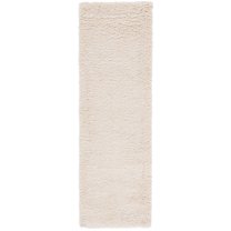 SAFAVIEH Santa Monica Cali Solid Shag Runner Rug, Ivory, 2'3" x 5'