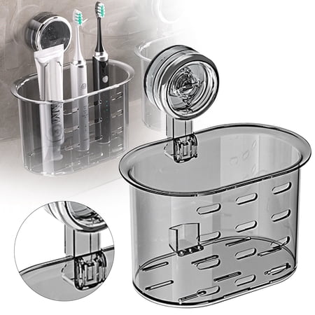 Shower Wall Organizer – Bathroom Storage Shelf Transparent Suction Cup Box | Removable Holder for Toiletries Cosmetics Tissues No Drill Storage Solution for Home Bathroom Grey Shower Wall Organizer – Bathroom Storage Shelf Transparent Suction Cup Box | Removable Holder for Toiletries Cosmetics Tissues No Drill Storage Solution for Home Bathroom Grey