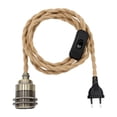 thumbnail image 2 of Cable de alimentación de la lámpara,Lámpara Cable de alimentación Lámpara colgante retro,Cable de lámpara con enchufe de interruptor de pie para colgar,Luz de la lámpara Encendido Bronce Yuyangstore Cable de alimentación de la lámpara, 2 of 7