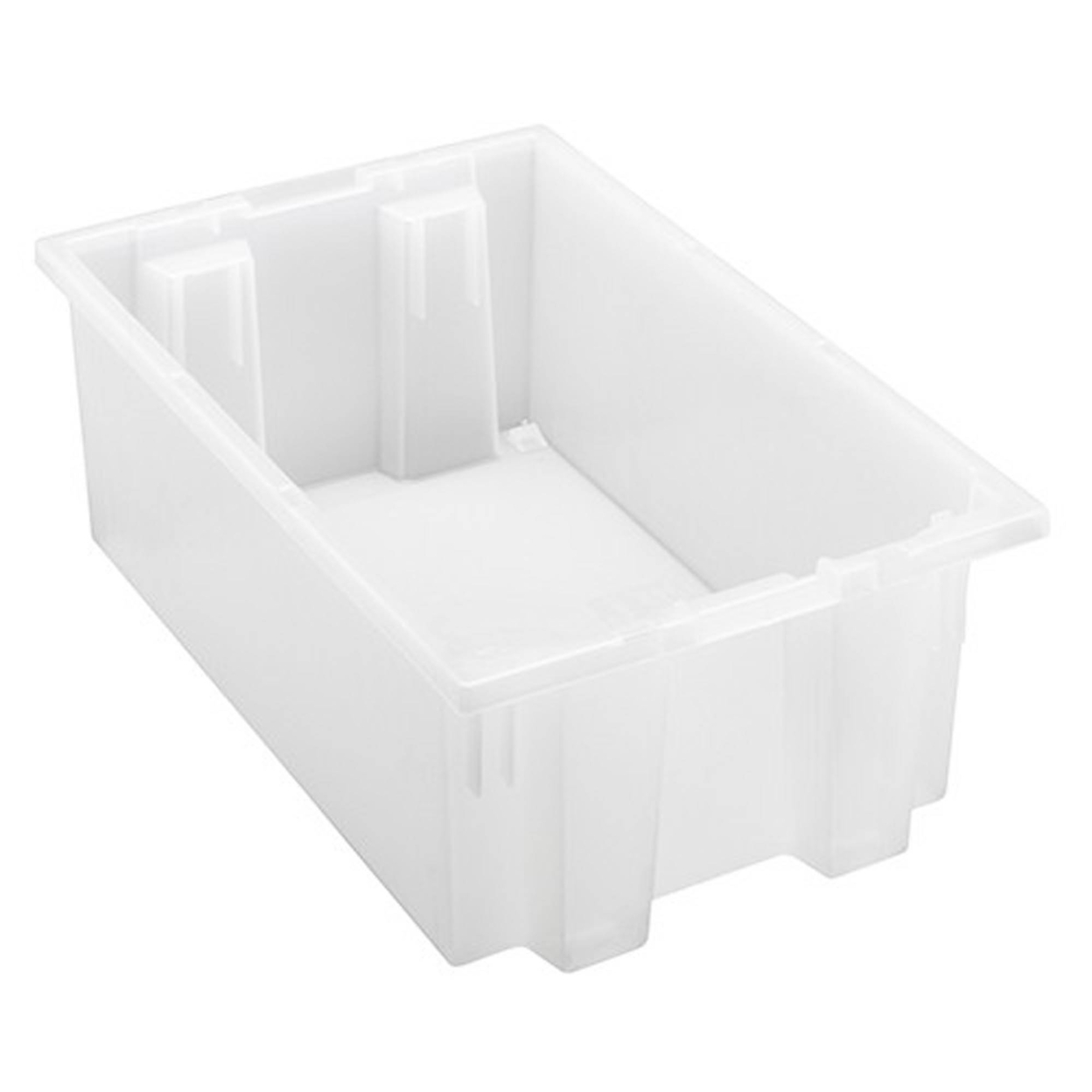 Quantum Storage Systems Stack and Nest Tote Heavy Duty Polypropylene Container, 18"W x 11"D x 6"H, 0.5 Cap (cu ft.) - - image 1 of 2