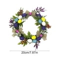 thumbnail image 3 of Nkmbld Easter Egg Wreath with Colorful Eggs, Spring Artificial Wreath Farmhouse Decor Colorful Egg Wreath for Wall Window Porches Indoor Hanging Decorations, 3 of 8