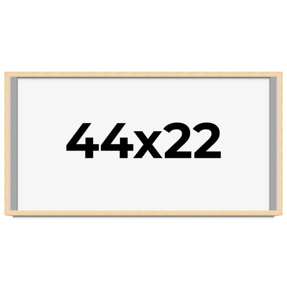 44x22 Frame Natural Wood Picture Frame | 0.75 Inch Moulding Width | with UV Acrylic Plexiglass,