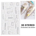 thumbnail image 3 of Pegatinas para decoración de uñas con relieve estereoscópico 5D, diseños de uñas para mujeres, decoraciones de uñas acrílicas DIY, 3 hojas, 10,5 x 6 cm, 3 of 5