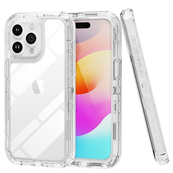 TASHHAR for iPhone 15 Pro Max Case 3 in 1 Reinforced Bumper Shockproof Non-Yellowing Crystal Clear Case iPhone 15 Pro Max 6.7 inch 2023 Phone