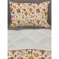 thumbnail image 3 of Squirrel Comforter & Sham Bedding Set, Composition of Bear Fox Owl Deer Happy Forest Friends Animals Illustraiton, 3 pcs Duvet Set Microfiber Filling Quilt, 5 Sizes, Sepia and Apricot, by Ambesonne, 3 of 4