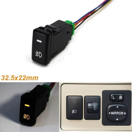 - Xotic Tech 4-Pole 12V Push Button Switch w/ LED Light for Add-on Fog Light, DRL, Light Bar (32.5mm x 22mm)