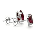thumbnail image 5 of SuperJeweler 2 Carat Oval Shape Garnet Stud Earrings In Sterling Silver For Women, 5 of 5
