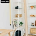 thumbnail image 5 of Design Ideas MeshWorks 5 Tier Steel Storage Shelving Unit Bookshelf, White, 5 of 8