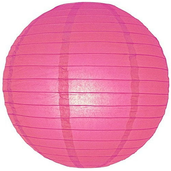 M.V. Trading LNT16ER-FPU Colorful Chinese/Japanese Round Paper Lanterns with Metal Frame, 16-Inches, Fuchsia Purple