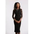 thumbnail image 3 of Sleevey Wonders Women's Basic 3/4 Length Slip-on Lace Sleeves 1X Black, 3 of 6