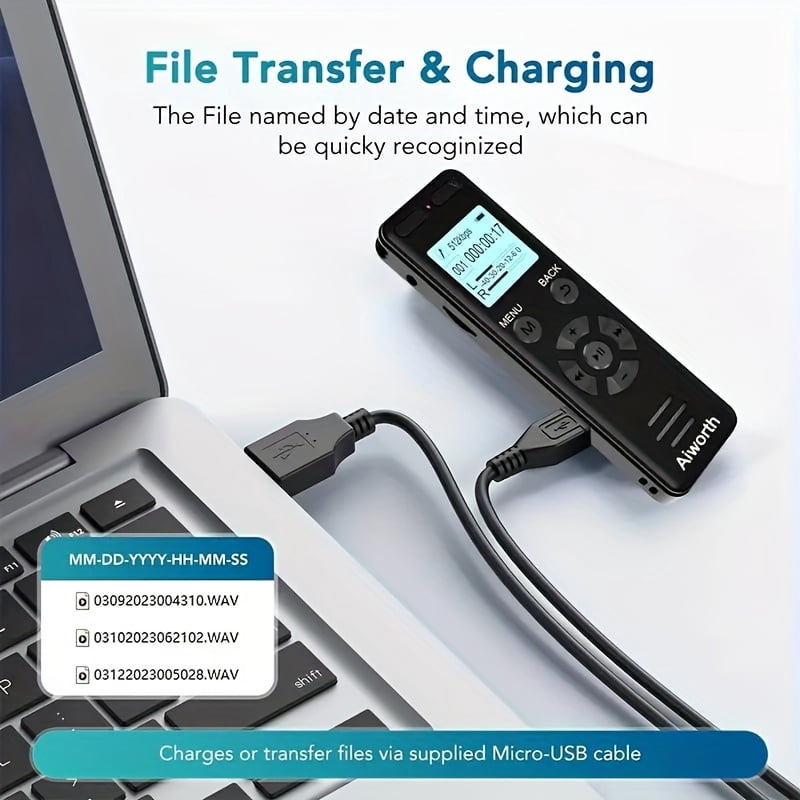 136GB Digital Voice Recorder, 9860H Recording, Voice Activated, MP3 Player, Password Lock, Variable Speed Playback, for Lectures Meetings Interviews, USB Rechargeable, Long Battery Life