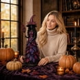 thumbnail image 4 of Whimsical Autumn Witch Figurine, Fall Harvest Witch Tabletop Statue with Leaf Gown, Seasonal Resin Decor for Mantel Shelf, Thanksgiving & Christmas Home Decor, Autumn Ember, 4 of 6
