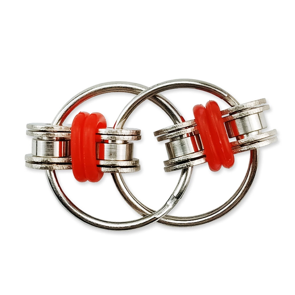 Winnereco Metal Vent Key Ring Anti Stress Bike Chain Fidget Hand Spinner Toy (Red), Adult Unisex, Size: 4.8, Blue