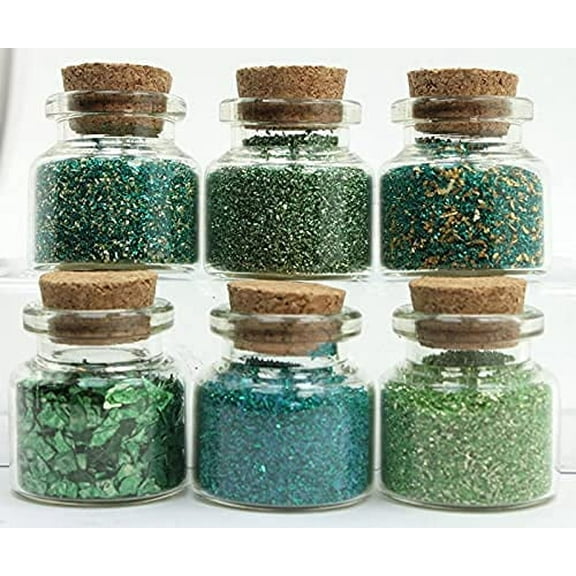 Meyer Imports Different Color Blended German Glass Glitter Sets Spring Green Set of Glitter Popular Different Grit Sizes