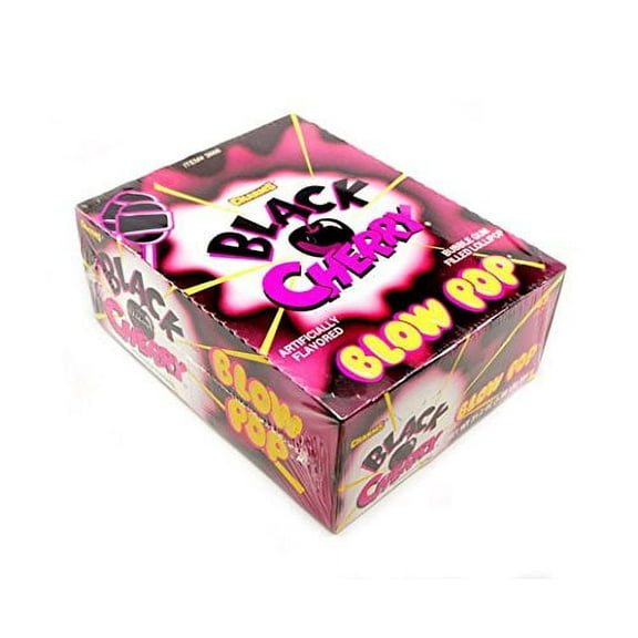 Charms Blow Pop Sucker Lollipops Black Cherry Flavor 48 Count Box