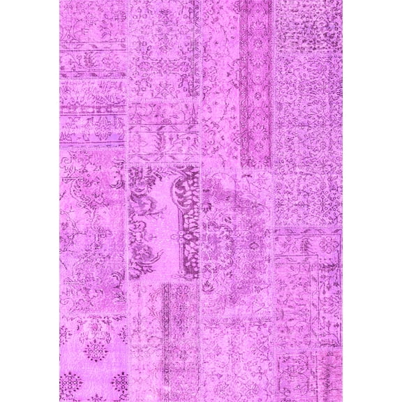 Ahgly Company Indoor Rectangle Patchwork Pink Transitional Area Rugs, 2' x 3'