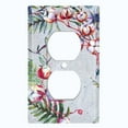 thumbnail image 2 of Metal Light Switch Plate Cover Cotton Flower Semicircle Frame Gray FLW026, 2 of 13