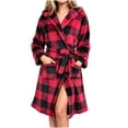 thumbnail image 7 of FDGIU Cozy Fleece Bathrobe for Women, Long Robe with Belt, Plush Flannel House Coat for Women Plus Size, 7 of 7