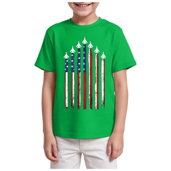 Zshosam Independence Day Shirt Kids Baby Boys and Toddler Holidays Short Sleeve Graphic T-Shirts Size 7T 8T,(Green 7-8 Years)
