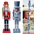 thumbnail image 1 of 2pcs 30cm Marioneta de cascanueces Regalo elegante Diseño de escena Accesorios Decoración de Navidad Estatua para fiestas Sala de estar Tienda Ventana Estantería de escritorio Estilo R Soledad Figurita de Cascanueces, 1 of 10