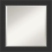Amanti Art Beveled Wood Wall Mirror - Corvino Black Frame - Outer Size: 25 x 25 in