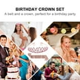 thumbnail image 3 of Milisten 2Pcs Birthday Party Accessories Sash And Crown Set In Rose Gold Cloth, 3 of 8
