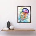 thumbnail image 2 of Jellyfish Swimming Folk Art Watercolour Painting Art Print Framed Poster Wall Decor 12x16 inch, 2 of 5