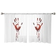 thumbnail image 7 of Sheer Curtains 45 inches Long, Halloween Scary Blood Fingerprints Light Filtering Sheer Window Curtains Rod Pocket Voile Drapes for Bedroom Living Room, 52"W x 45"L 2 Panels, 7 of 7