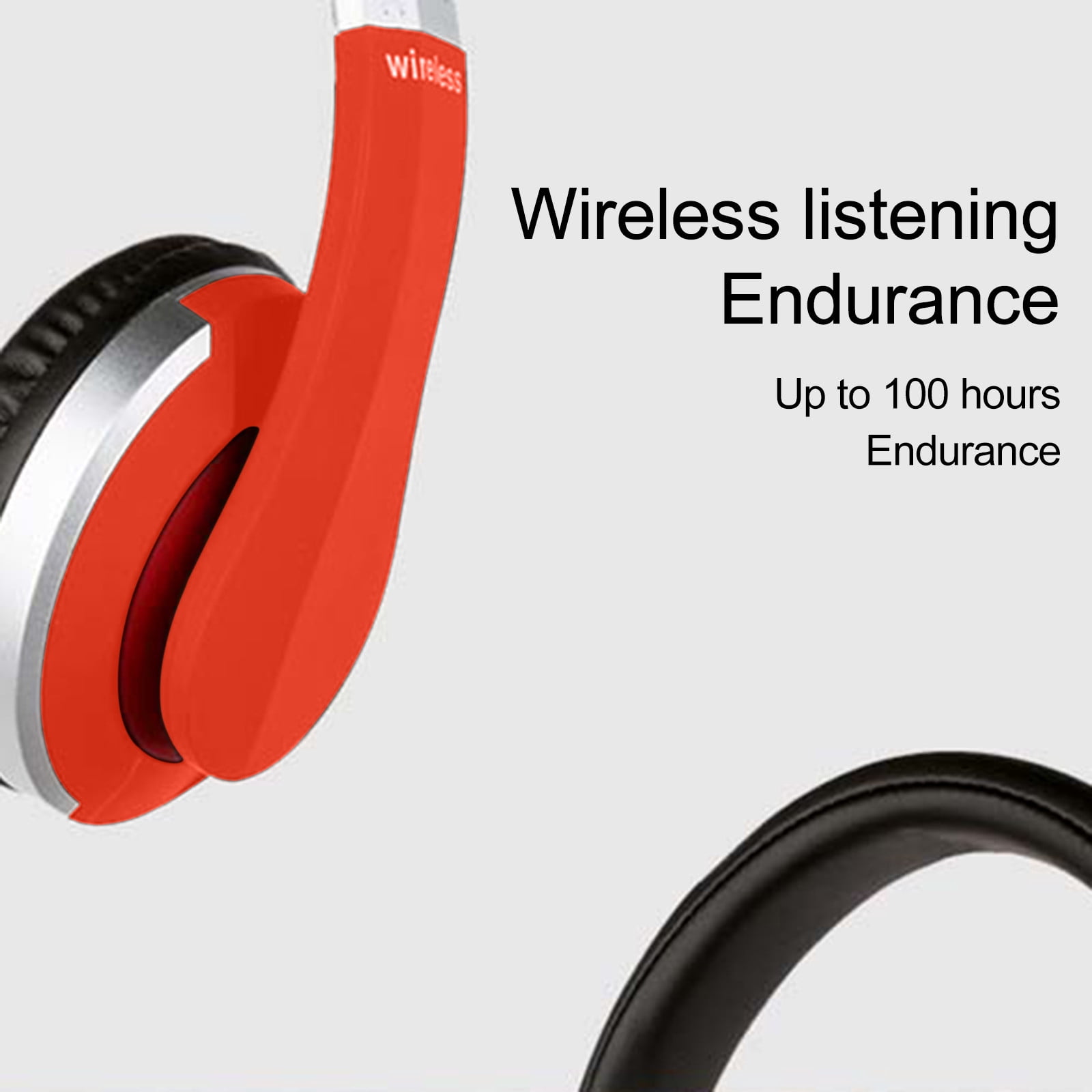 Wireless Headphones Over-Ear Headphones Active Noise Cancelling Bluetooth Headphones with Microphones, 42 Hours Playtime, HiFi Audio Adjustable Headphones for iPhone/Android/Samsung - Red