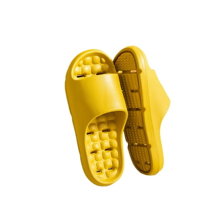 

Lacyhop Women Indoor&Outdoor Comfortable Quick Dry Shower Slipper Men Pool Lightweight Open Toe Slide Sandals Soft Backless Flat Sandal Caramel Yellow 8.5-9/6.5-7