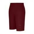 thumbnail image 4 of Lenpel Biker Shorts for Women Soft High Waisted Stretchy Side Lace Bermuda Gym Yoga Shorts Knee Length Workout Leggings, 4 of 7