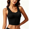 thumbnail image 2 of ClodeEU Women's U Neck Crop Tank Top,Casual Solid Color Sleeveless Racerback Tank Black,Women's Plus L, 2 of 6