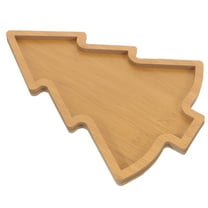 ELAYARD Khaki Wooden Christmas Tree Serving Plate Appetizer Dessert Tray for Holiday Parties