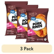 (3 pack) Great Value Original Fried Pork Rinds, BBQ Flavor Chicharrones, 5 oz