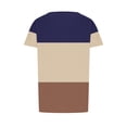 thumbnail image 5 of Scyoekwg Graphic T Shirts For Women Trendy Round Neck Pleated Tunic Shirts Color Block Patchwork Comfy Short Sleeve T Shirts Casual Loose Lightweight Summer Blouses (Navy,XL), 5 of 5