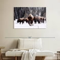 thumbnail image 2 of Elephant Stock Winter Bisons Wall Art - Horizontal Canvas Wall Art - Living Room Wall Decor - Animal Canvas - Brown And White Decor - 39" x 26", 2 of 8