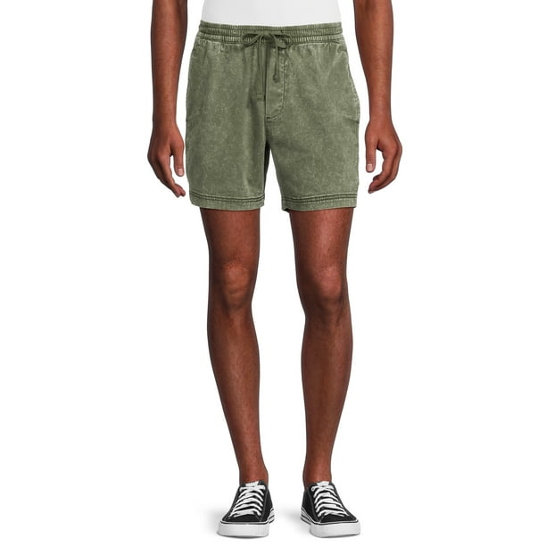 No Boundaries Men's and Big Men's Stretch Twill Pull On Shorts, up to