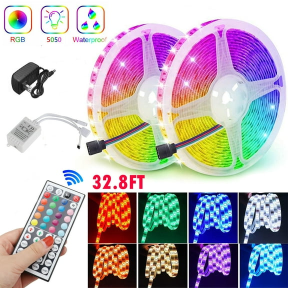 LED Strip Lights 32.8ft Led Lights Smart Color Changing Rope Lights 10M SMD 5050 RGB Light Strips for TV Bedroom and Home Decoration