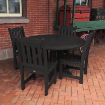 Highwood Furniture Lehigh 5pc Round Dining Set-Finish:Black,Shape:Round